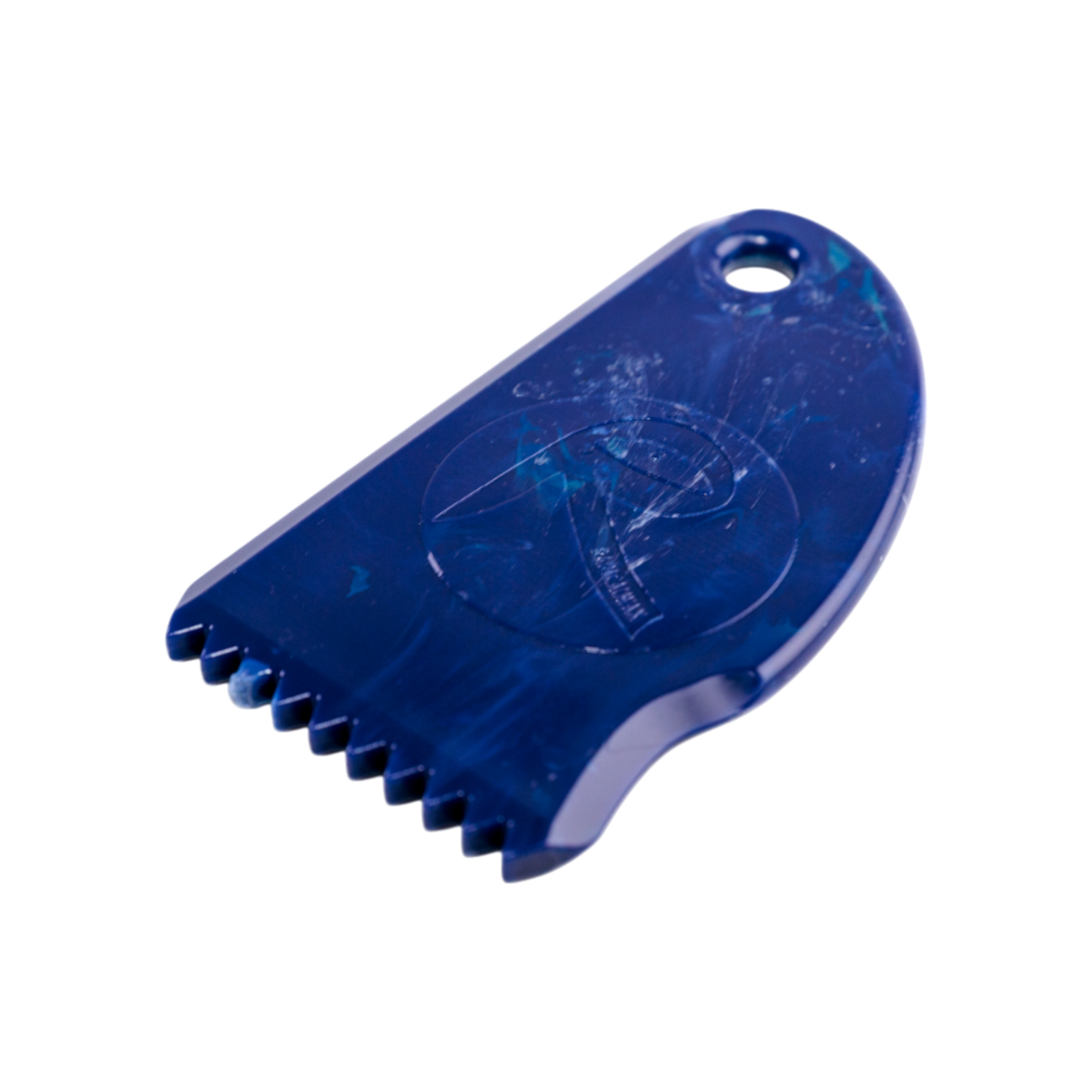 Navy recycled plastic surfboard wax comb. Rad Wax eco surf wax. 